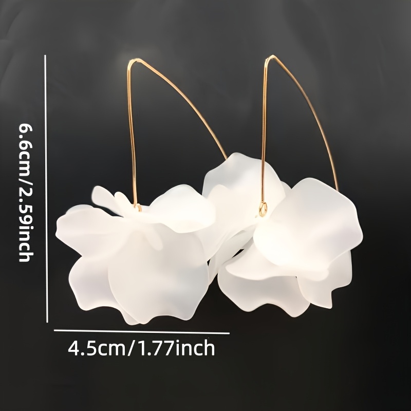 Exaggerated Floral Print Hook Earrings
